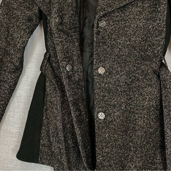 Smart Set Belted Jacket Coat Sz XS Wide Lapels Snap Close Cropped Trench Style - Picture 5 of 12